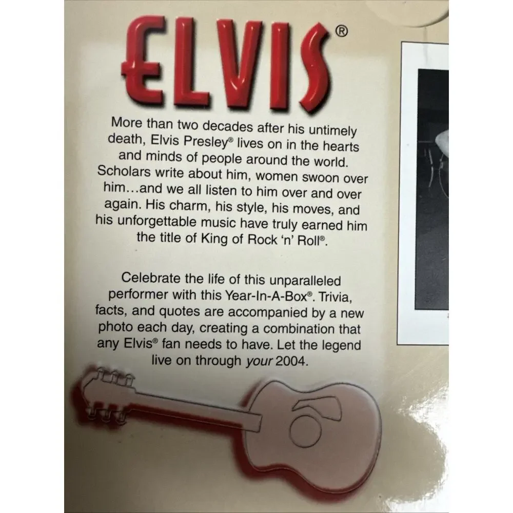 Elvis Presley 2004 A Year-in-a-Box Calendar Full Color Desk Calendar NEW NIB
